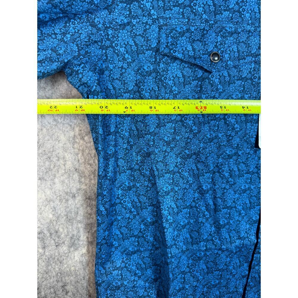 NWT Wrangler 20X Competition Shirt Blue Floral Pearl Snap Western Rodeo - Medium - Picture 5 of 6